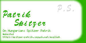 patrik spitzer business card